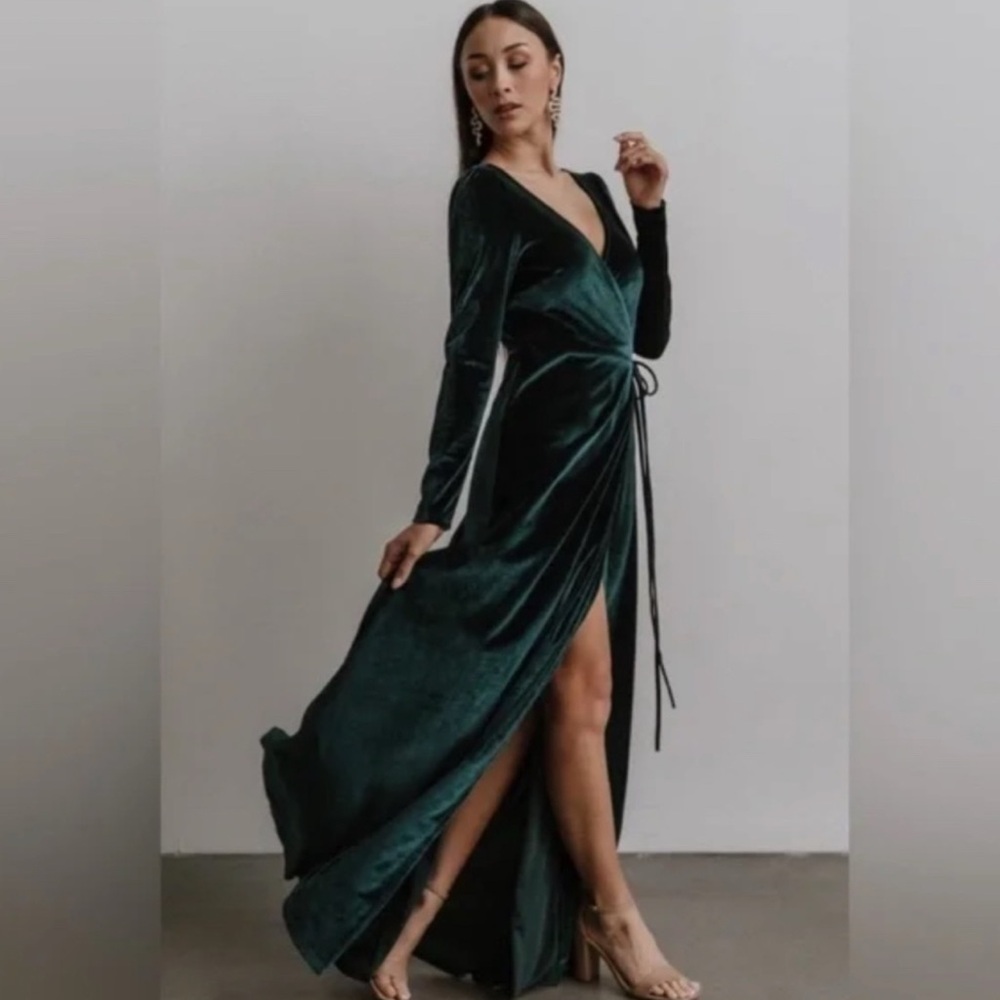 Baltic Born Deep Green Velvet Maxi Dress